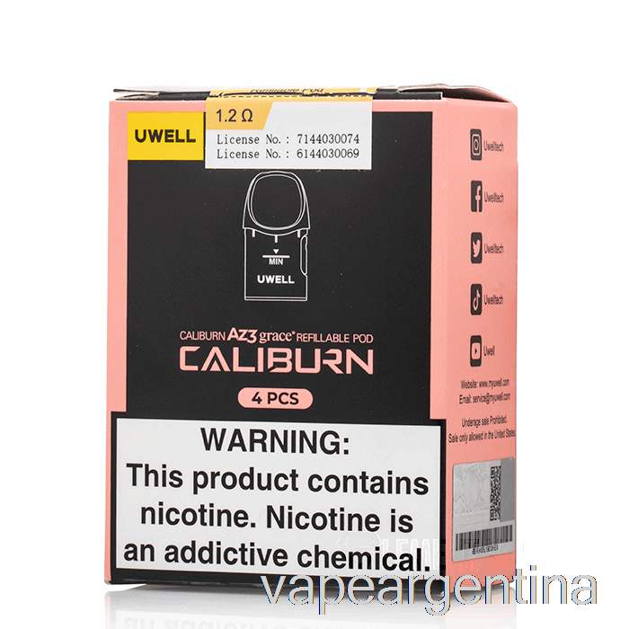 Uwell Caliburn Az3 Gracia Vainas De Reemplazo 1.2ohm Az3 Gracia Vainas Vape Descartable